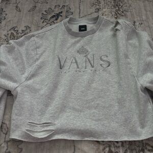 Vans Light Gray Distressed Sweatshirt